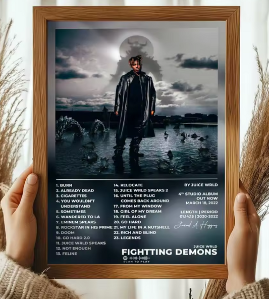 Juice WRLD – Framed Fighting Demons Album Cover 20x30