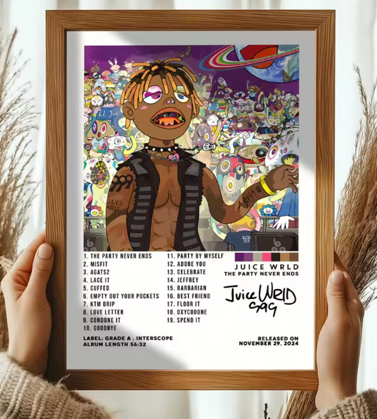 Juice WRLD – Framed The Party Never Ends Album Cover 20x30